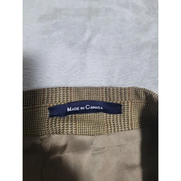 Ralph Lauren Sport Coat Mens 44 Long Beige Plaid Tweed Blazer 2 Button - Picture 4 of 14